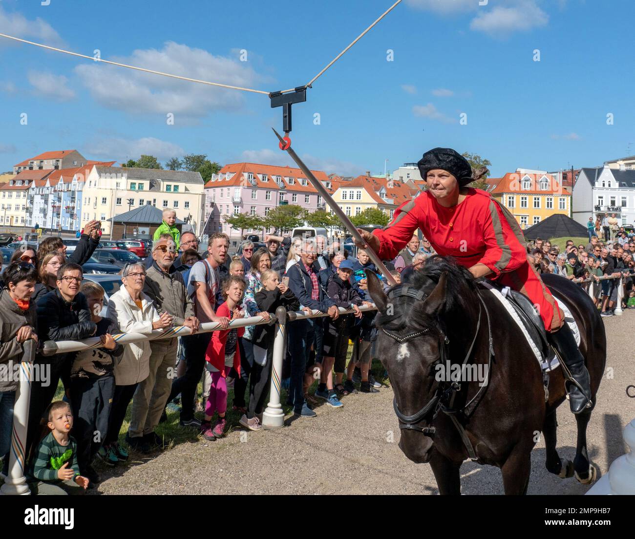 Se pencher dans le ring Tournament à Augustenborg au Danemark. fotografie vvbvanbree. Banque D'Images
