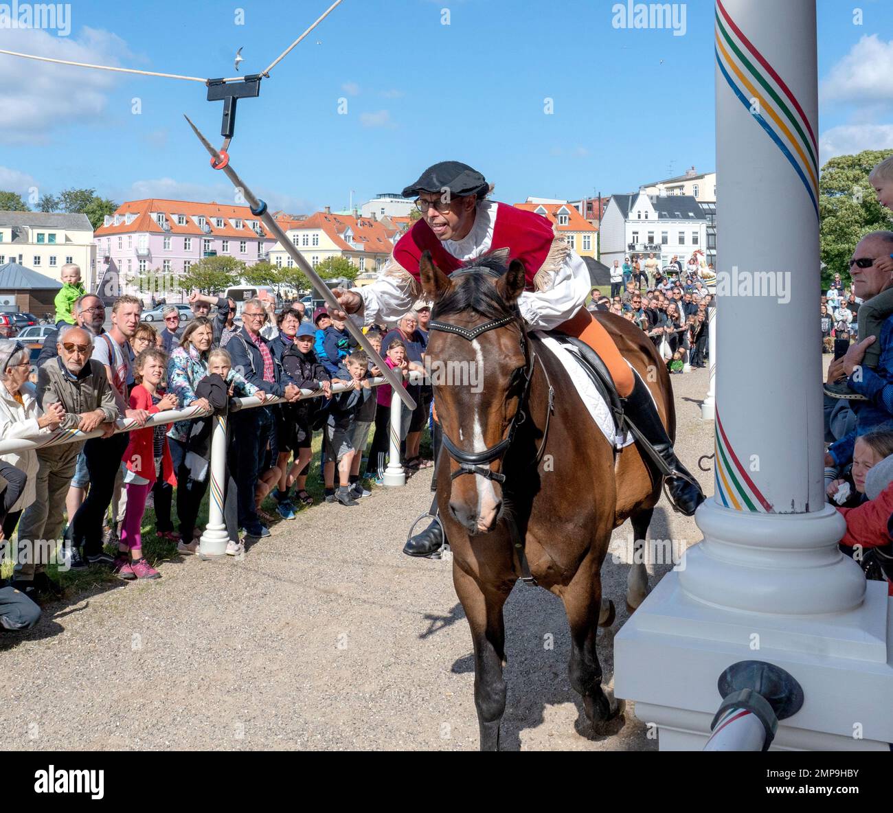 Se pencher dans le ring Tournament à Augustenborg au Danemark. fotografie vvbvanbree. Banque D'Images