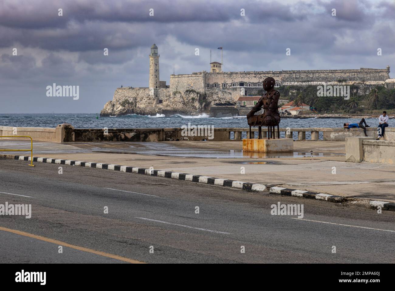 Château des trois Rois de Morro depuis Port Avenue, la Vieille Havane Banque D'Images