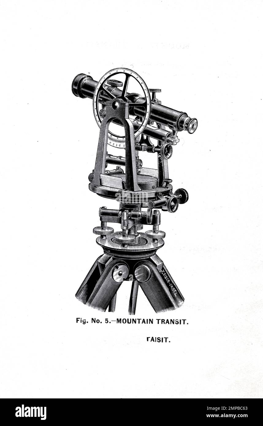Mountain Transit catalogue illustré d'instruments techniques, géodésiques et scientifiques fabriqués par Mahn & Co Rue de l'éditeur Louis, Missouri Woodward & Tiernan Printing Co. 1893 Banque D'Images