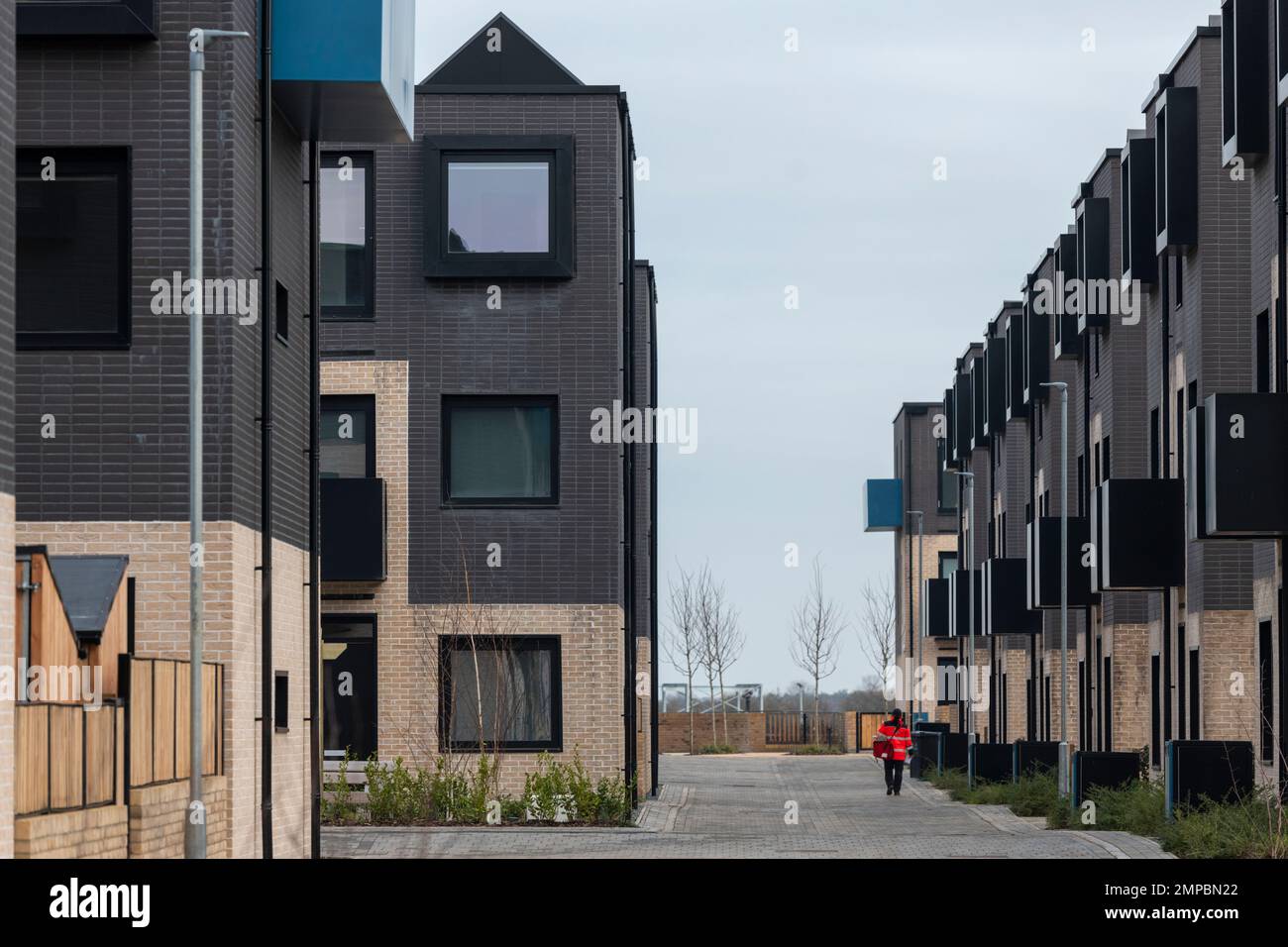 Nouvelles maisons modulaires construites par Urban Splash à Inholm Northstowe Cambridgeshire UK une nouvelle ville. Banque D'Images