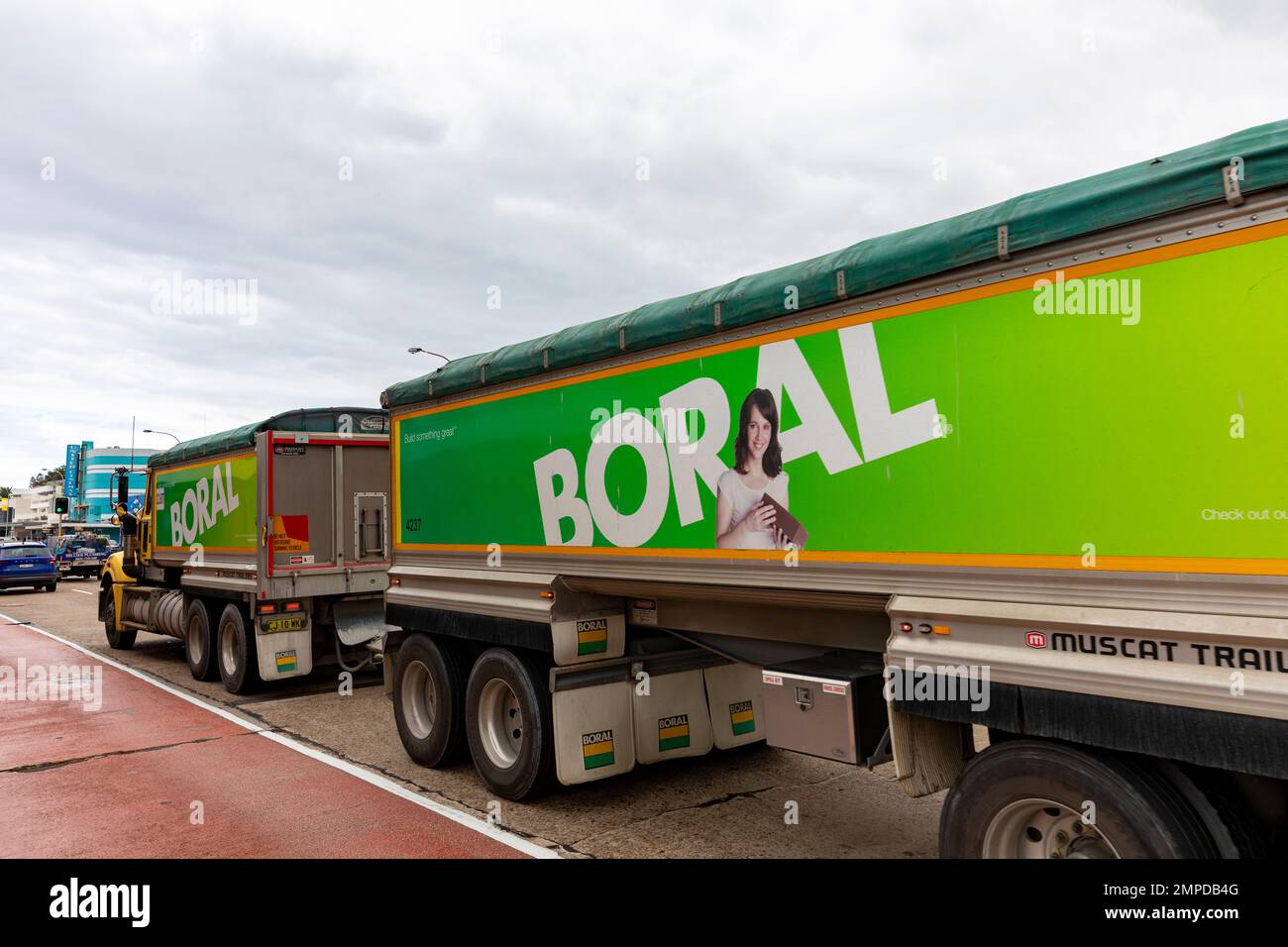 Boral Limited est le plus grand fournisseur de matériaux de construction et de construction d'Australie, dans les carrières, le ciment, le béton et l'asphalte, les livraisons de camions Banque D'Images