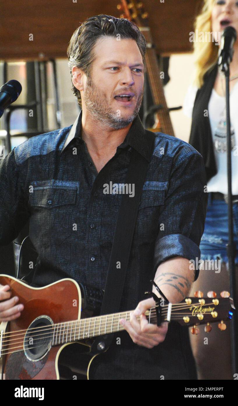 Blake Shelton se produit en direct au salon Today pour la série de concerts à New York, New York. 5th août 2016. Banque D'Images