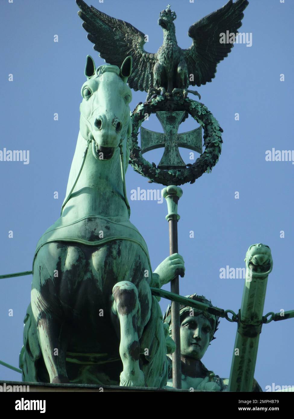 Statue de Quadriga porte de Brandebourg Berlin Banque D'Images