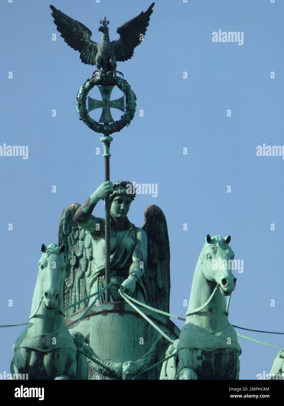 Statue de Quadriga porte de Brandebourg Berlin Banque D'Images