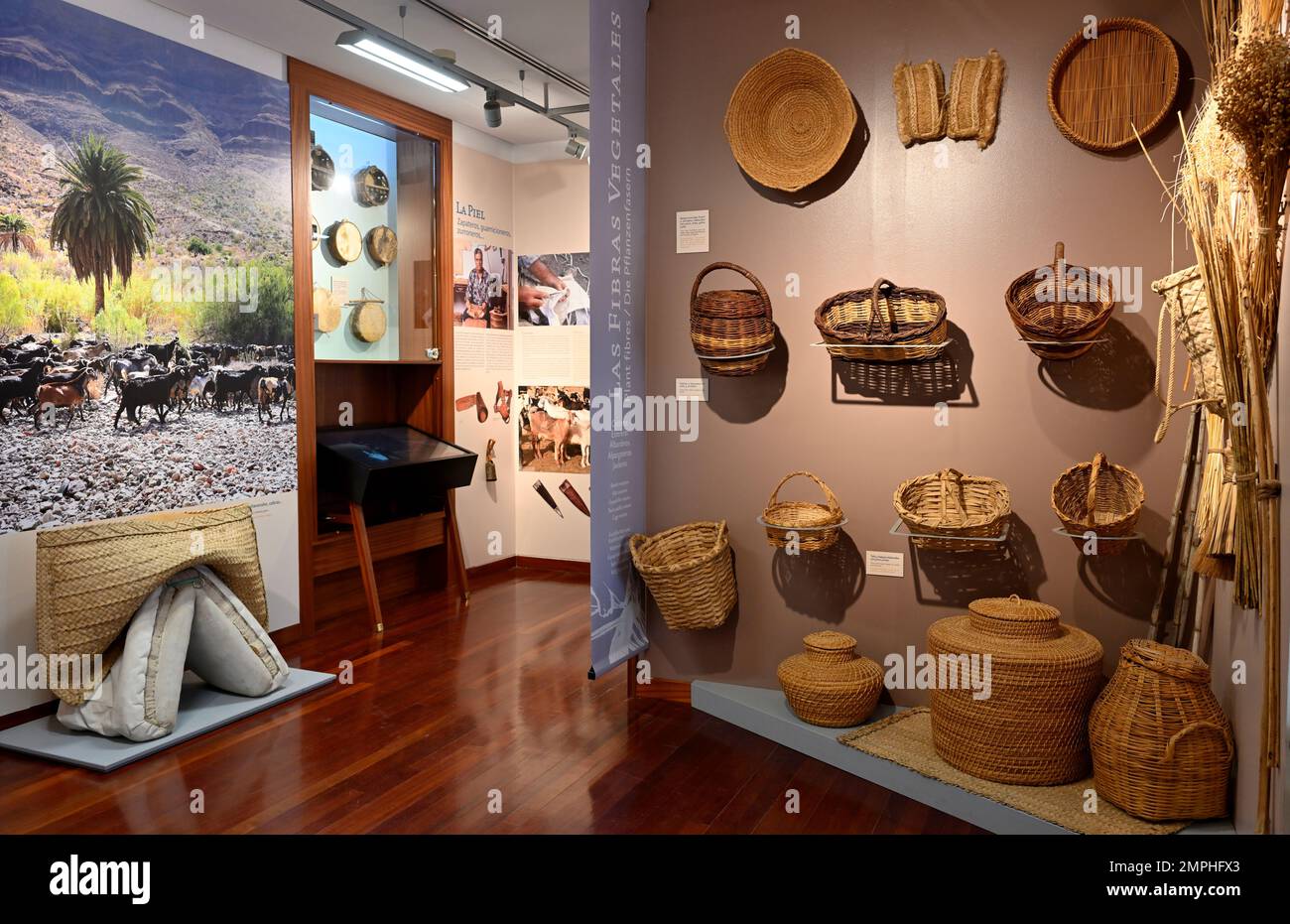 Expositions à l'intérieur du musée du phare de Maspalomas, Latarnia Morska, histoire de la poterie dans l'île, Gran Canaria Banque D'Images