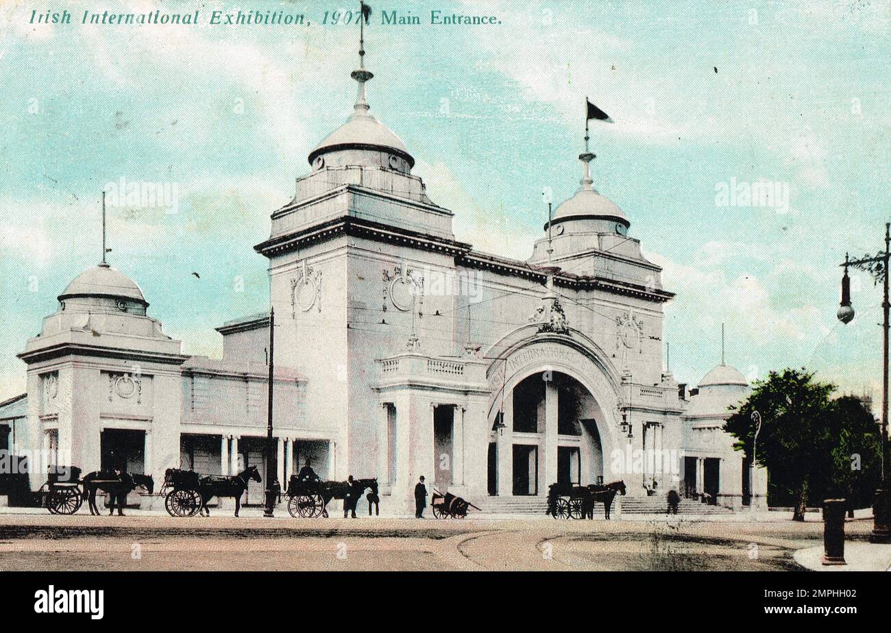 Exposition internationale irlandaise, 1907, Dublin Irlande. L'entrée principale Banque D'Images