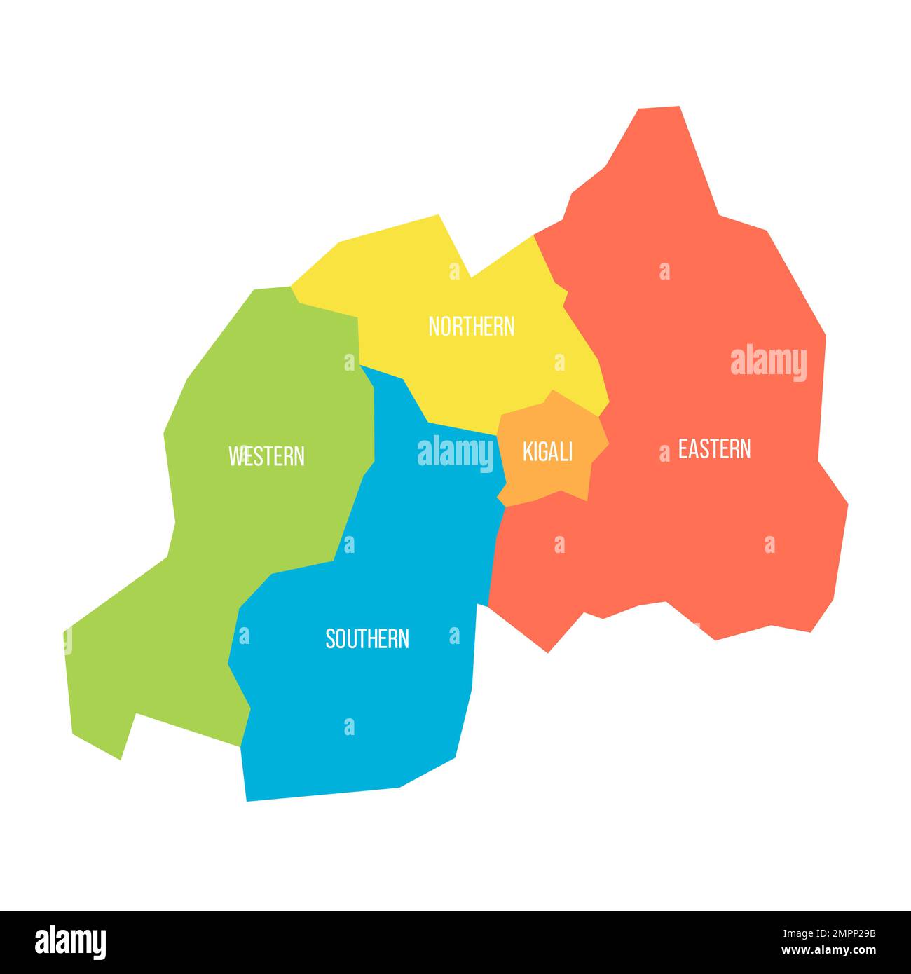 Rwanda carte politique des divisions administratives Illustration de Vecteur