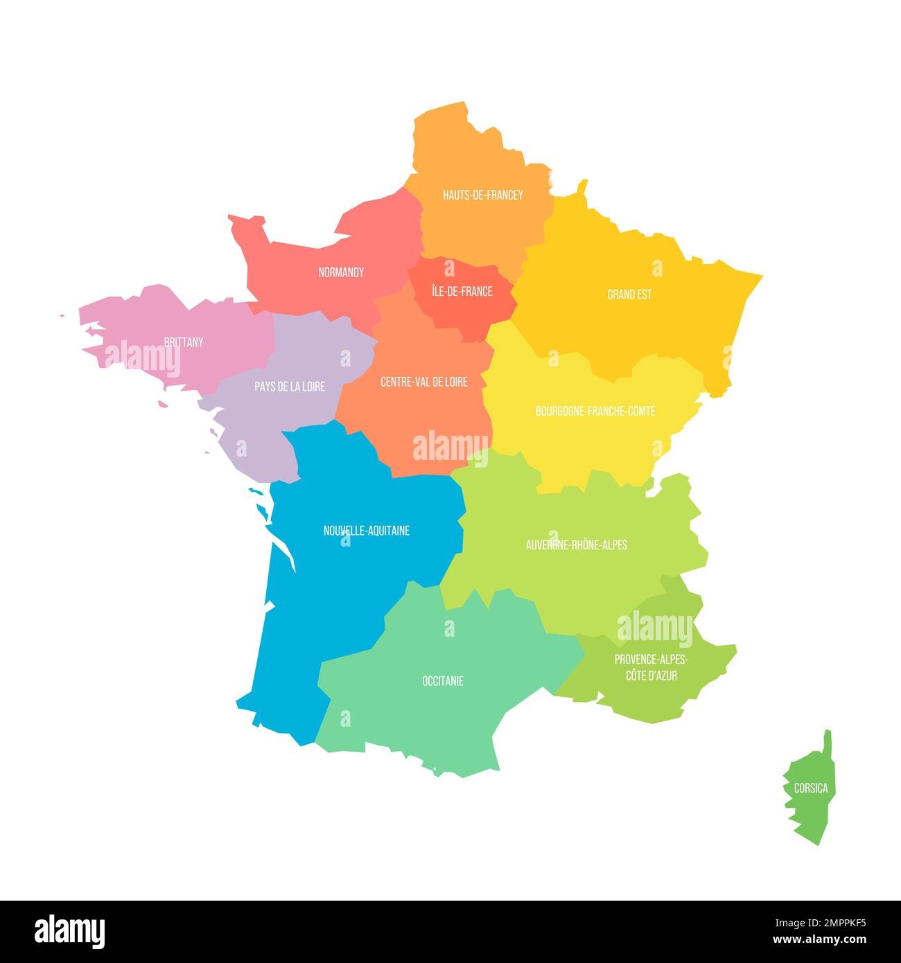 France carte politique des divisions administratives Illustration de Vecteur