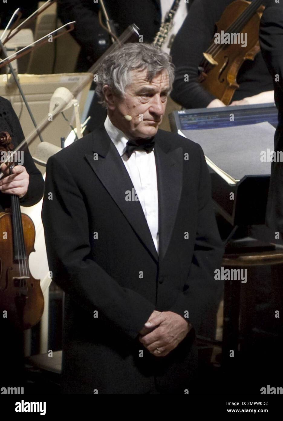 Morgan Freeman, Ed Harris et Robert DeNiro prennent la scène avec l'orchestre Boston POPS pour raconter une œuvre spéciale célébrant la famille Kennedy, « The Dream Lives On: A Portrait of the Kennedy Brothers » au Symphony Hall de Boston. Boston, ma. 5/18/10. Banque D'Images