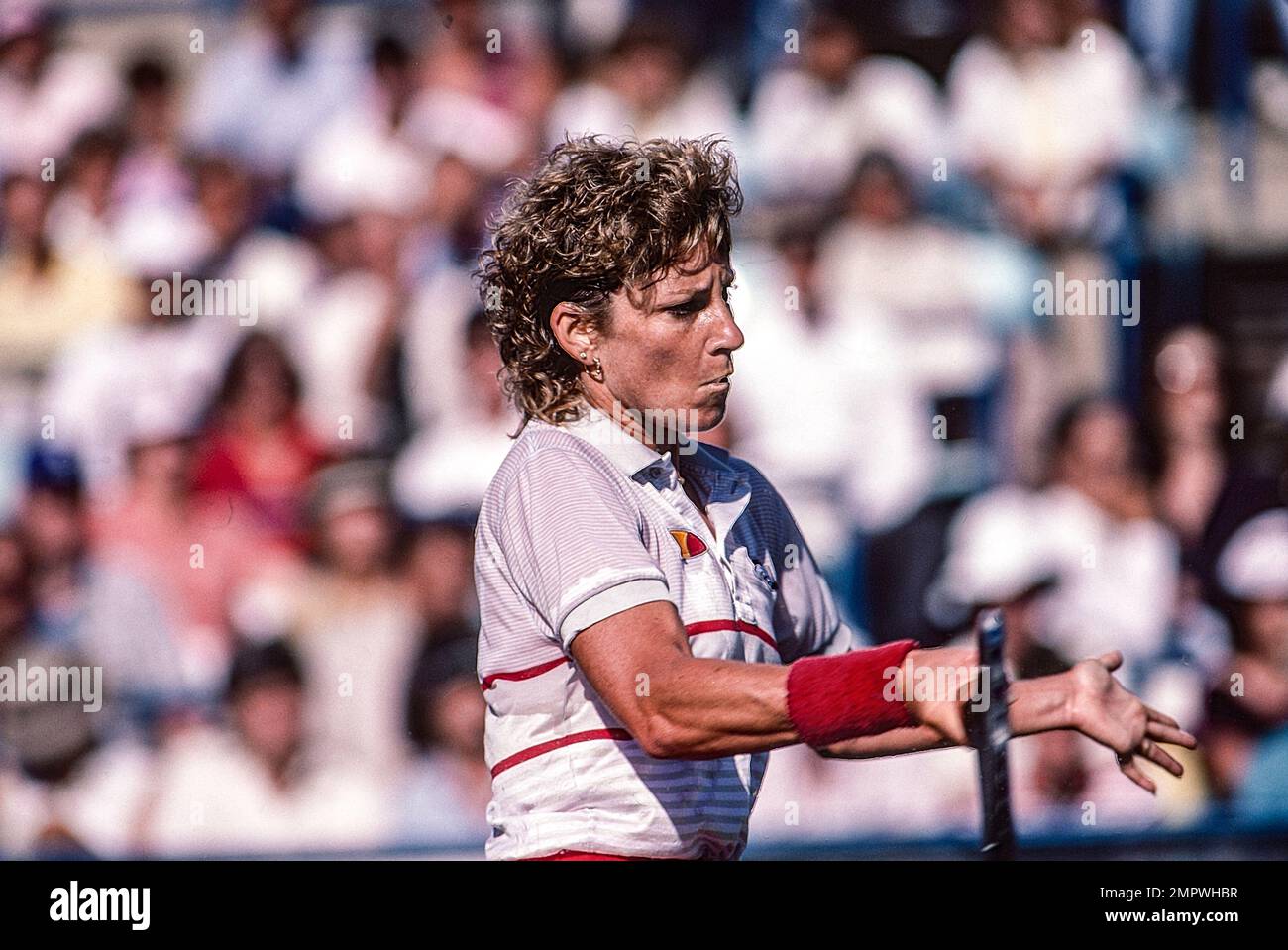 Chris Evert (États-Unis) participe à l'Open de tennis américain 1984. Banque D'Images