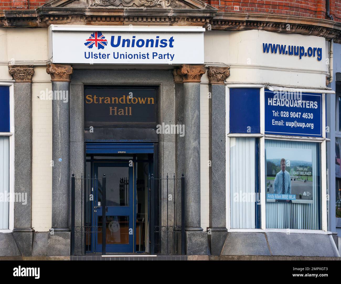 Ulster Unionist Party Siège et bureaux est Belfast. Ulster Unionist parti politique Irlande du Nord bâtiment. Banque D'Images
