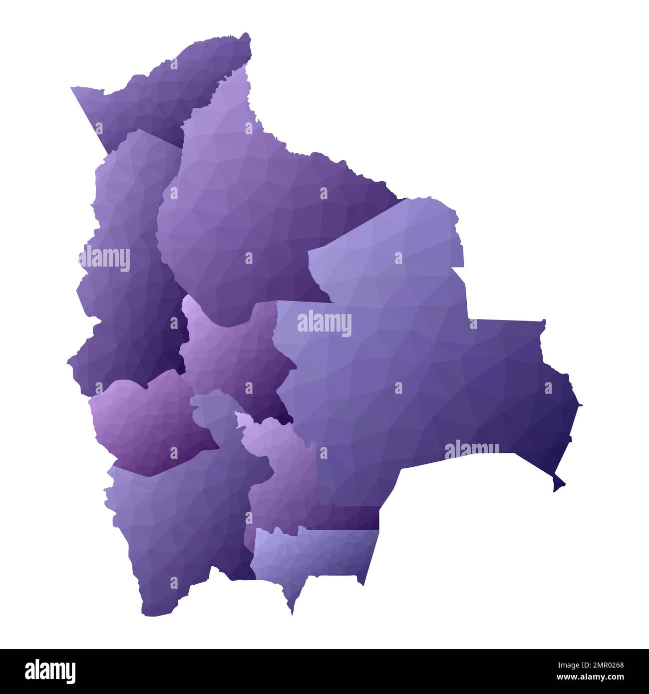 Carte de Bolivie. Contour géométrique de pays. Illustration éblouissante du vecteur violet. Illustration de Vecteur