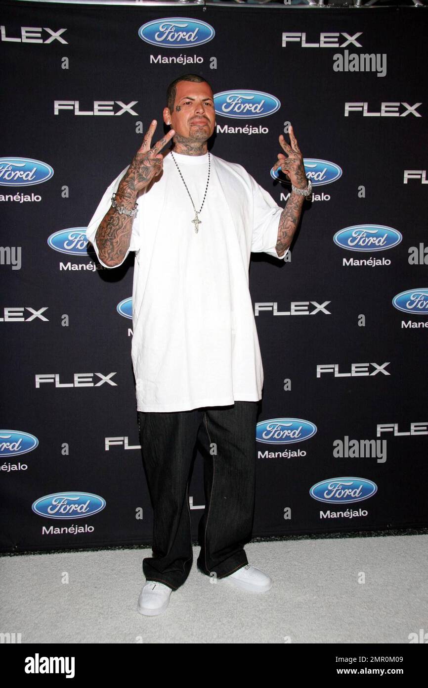 Lucky Lucciano arrive à Estilo, Vida, Vision y Pesion Gala pour prévisualiser et tester le nouveau Ford Flex aux Los Angeles Centre Studios à Los Angeles, CA. 8/21/08. . Banque D'Images