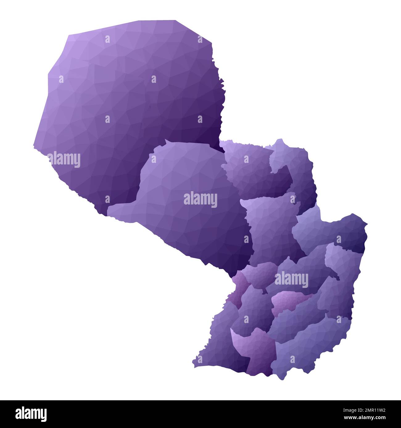 Carte du Paraguay. Contour géométrique de pays. Illustration vectorielle violette exquise. Illustration de Vecteur