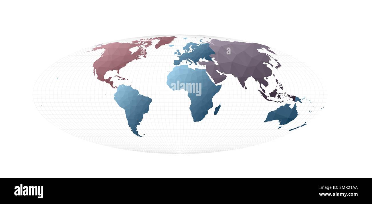 Carte du monde continents. Projection Bromley. Illustration du vecteur de ravishing. Illustration de Vecteur