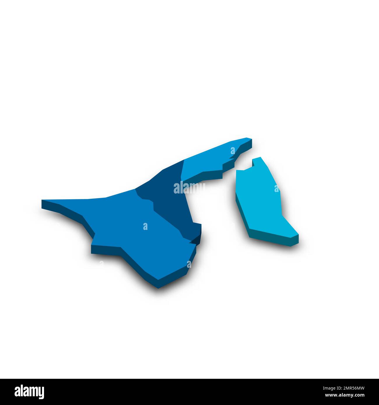 Brunei carte politique des divisions administratives Illustration de Vecteur