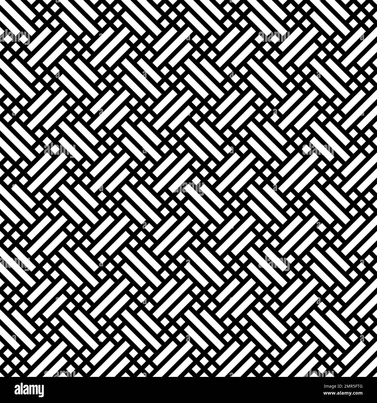 Motif d'arrière-plan sans couture en tissu rétro. Illustration vectorielle abstraite géométrique simple et plate en noir et blanc Illustration de Vecteur