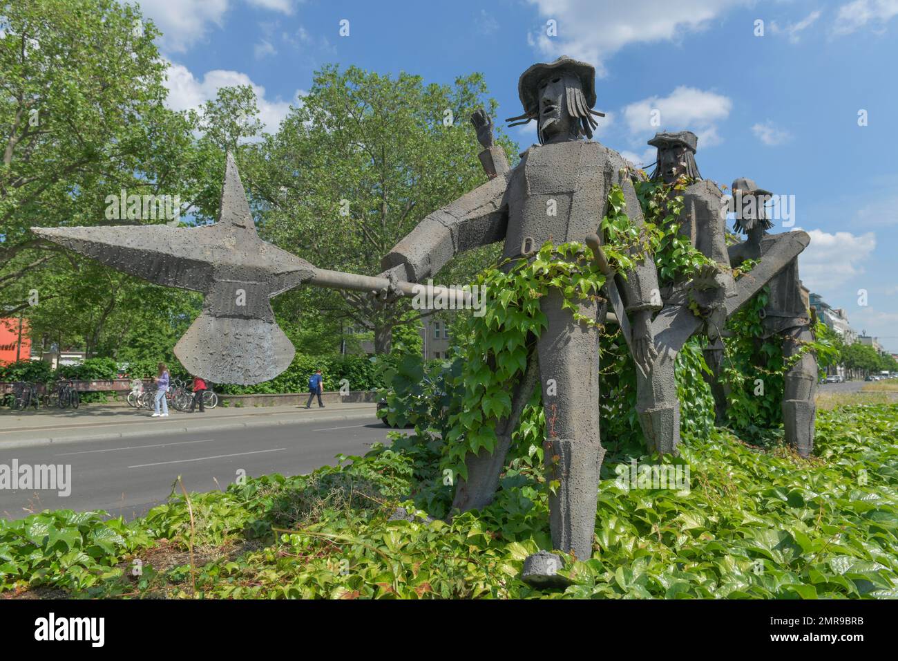 Sculpture des sept souabe, Hohenzollerndamm, Fehrbelliner Platz, Wilmersdorf, Berlin,Allemagne, Europe Banque D'Images