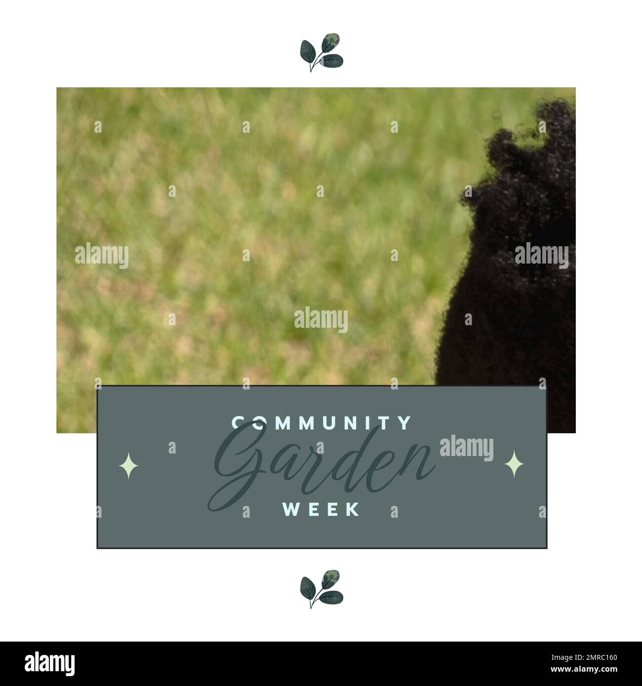 Composition du texte de la semaine du jardin communautaire et espace de copie sur fond vert Banque D'Images