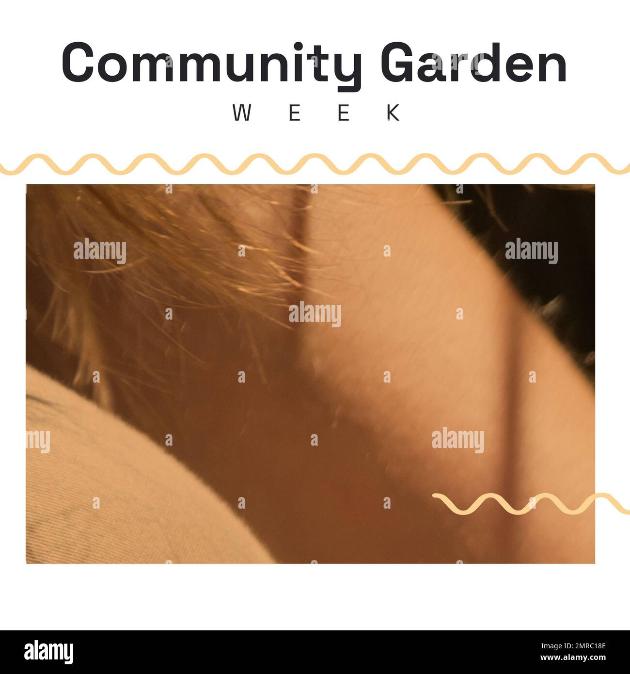 Composition du texte de la semaine du jardin communautaire et espace de copie avec motif Banque D'Images