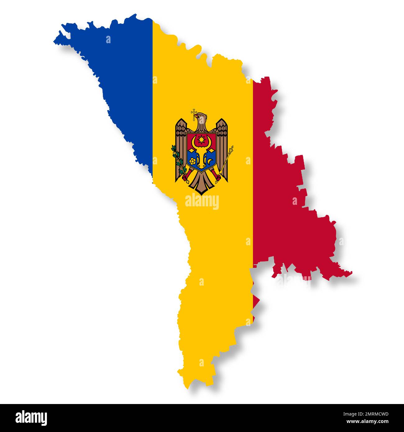 Carte de Moldavie sur fond blanc avec illustration du chemin d'écrêtage 3D Banque D'Images