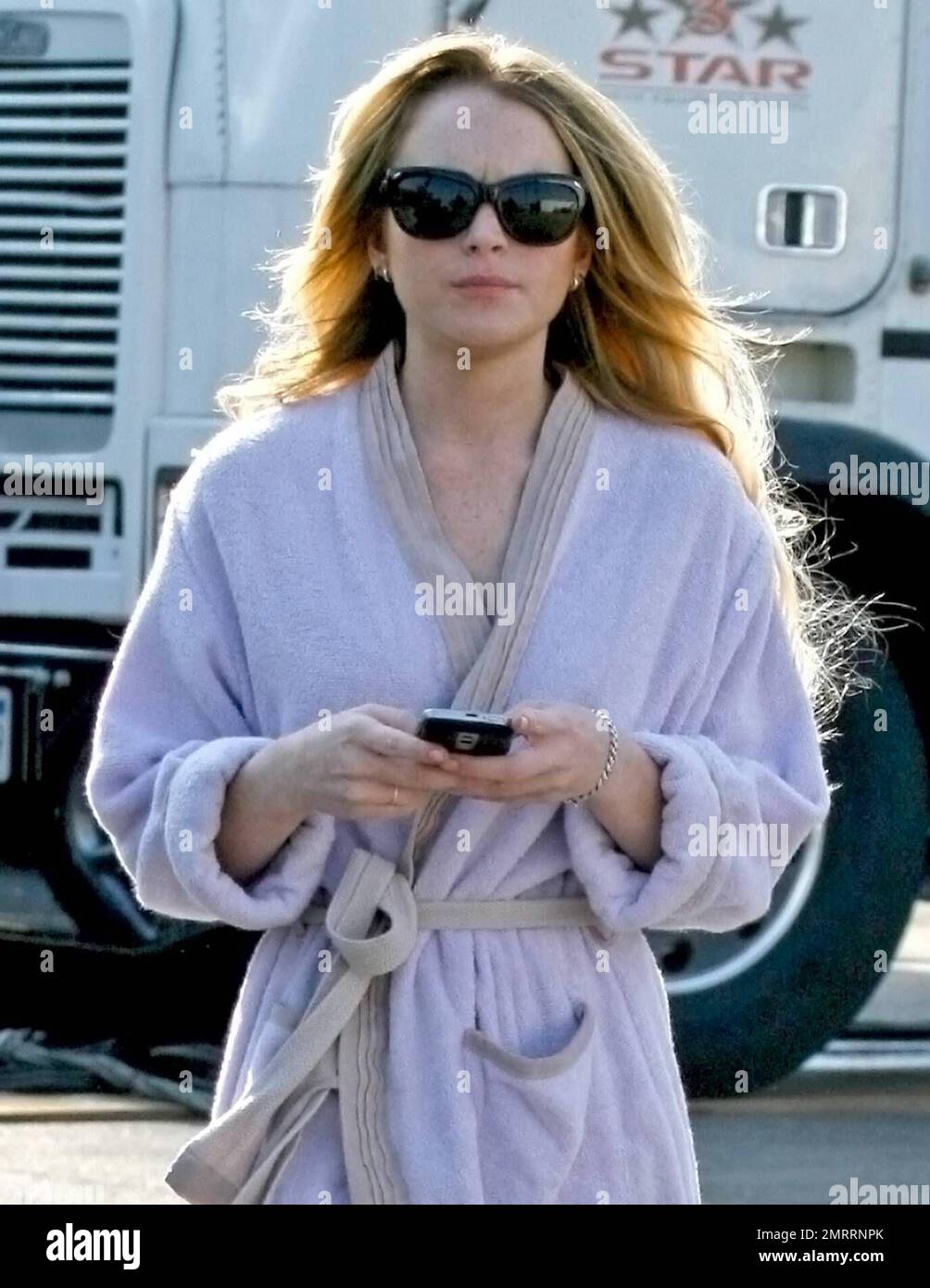 Lindsay Lohan films pour la dernière journée sur l'ensemble de son nouveau  film "les douleurs du travail" Shoot à North Hollywood, CA. 7/16/08 Photo  Stock - Alamy