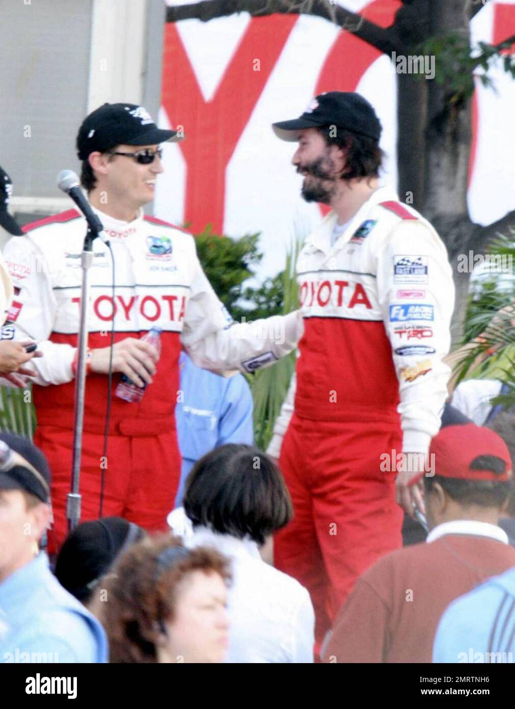 Les célébrités participent à la deuxième journée du Grand Prix des célébrités de long Beach. Parmi les participants figurent Keanu Reeves, Adrien Brody et Mary Lynn Rajskub, entre autres. Long Beach, Californie. 4/17/09. . Banque D'Images