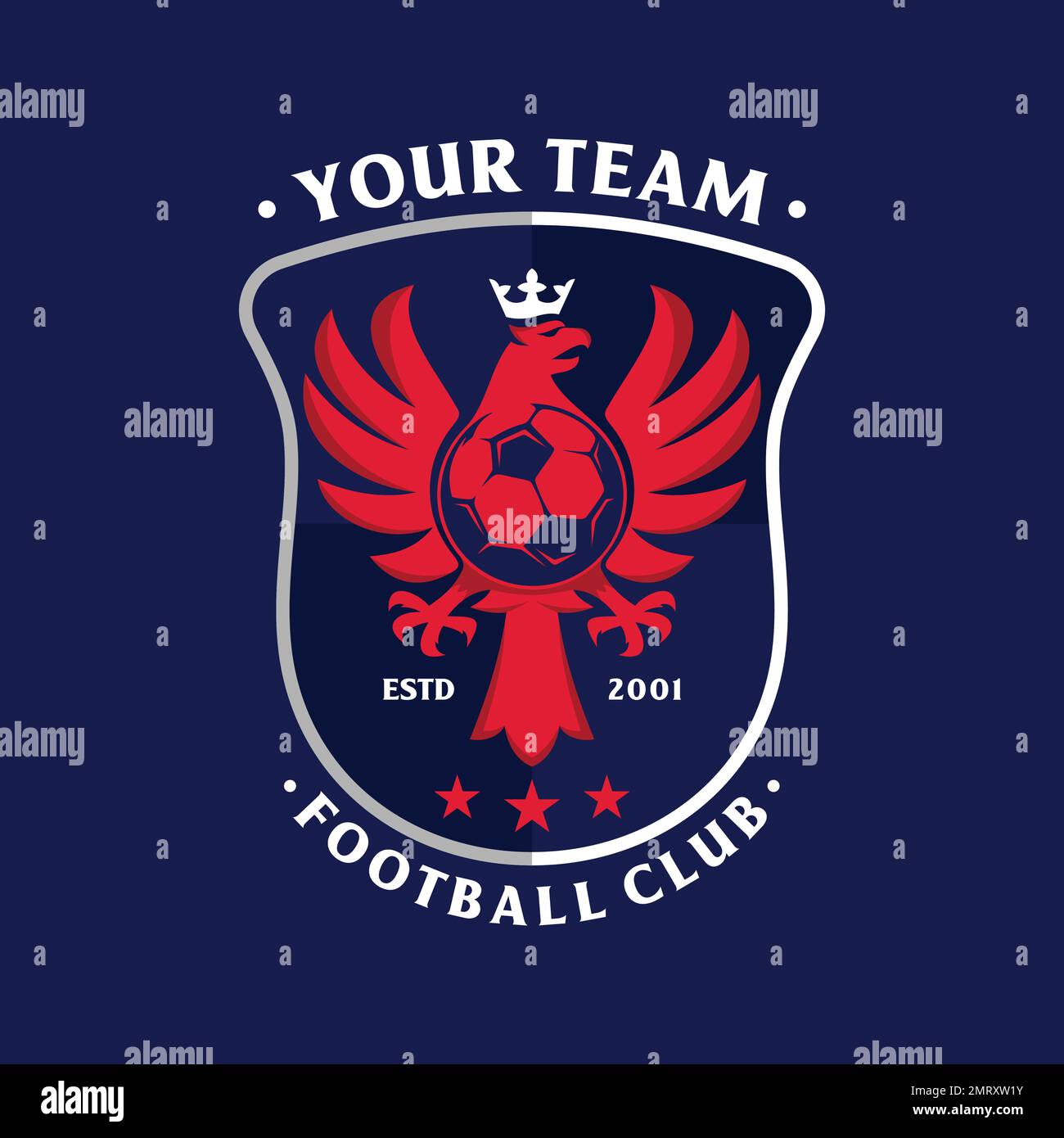 Logo football avec motif vectoriel d'arrière-plan de bouclier. Illustration vectorielle Illustration de Vecteur