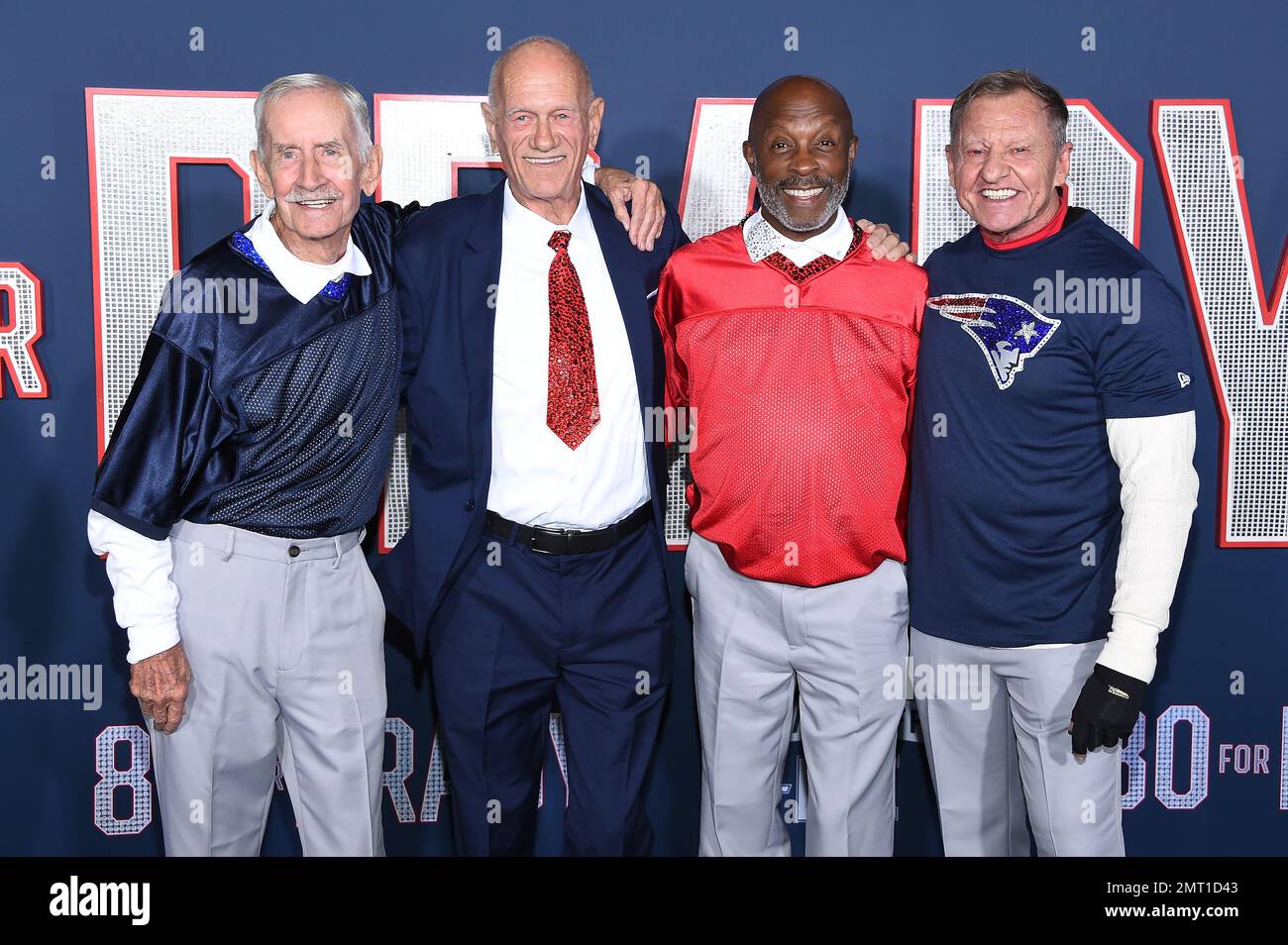 Westwood, Californie 31 janvier 2023, Bill Lyons, Robert Reeves, Jessay Martin et Michael Peterson arrivent à la première « 80 pour Brady » de Los Angeles au Village Theatre on 31 janvier 2023 à Westwood, en Californie. © Lisa OConnor/AFF-USA.com Banque D'Images