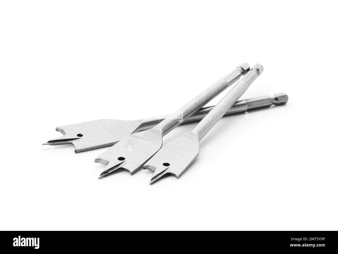 Forets à bêche isolés sur blanc. Outils de menuisier Banque D'Images