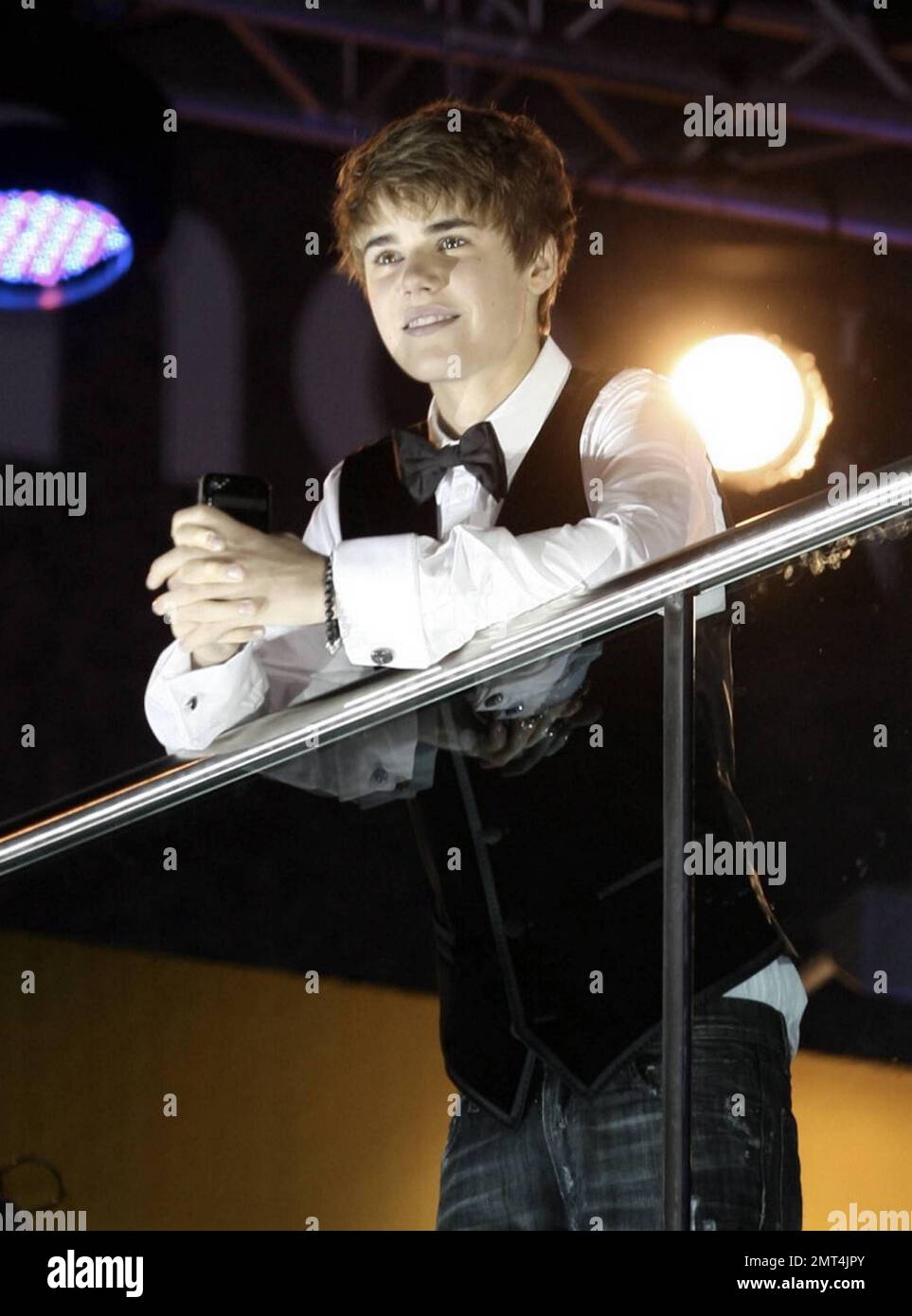 Justin Bieber à la première de 'jamais dire jamais' à l'Arena O2. Londres, Royaume-Uni. 2/16/11. Banque D'Images