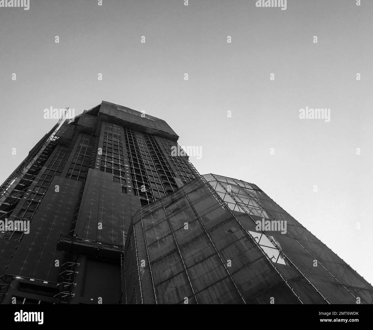 Grues à tour et activité de construction. Fond de chantier de construction Banque D'Images