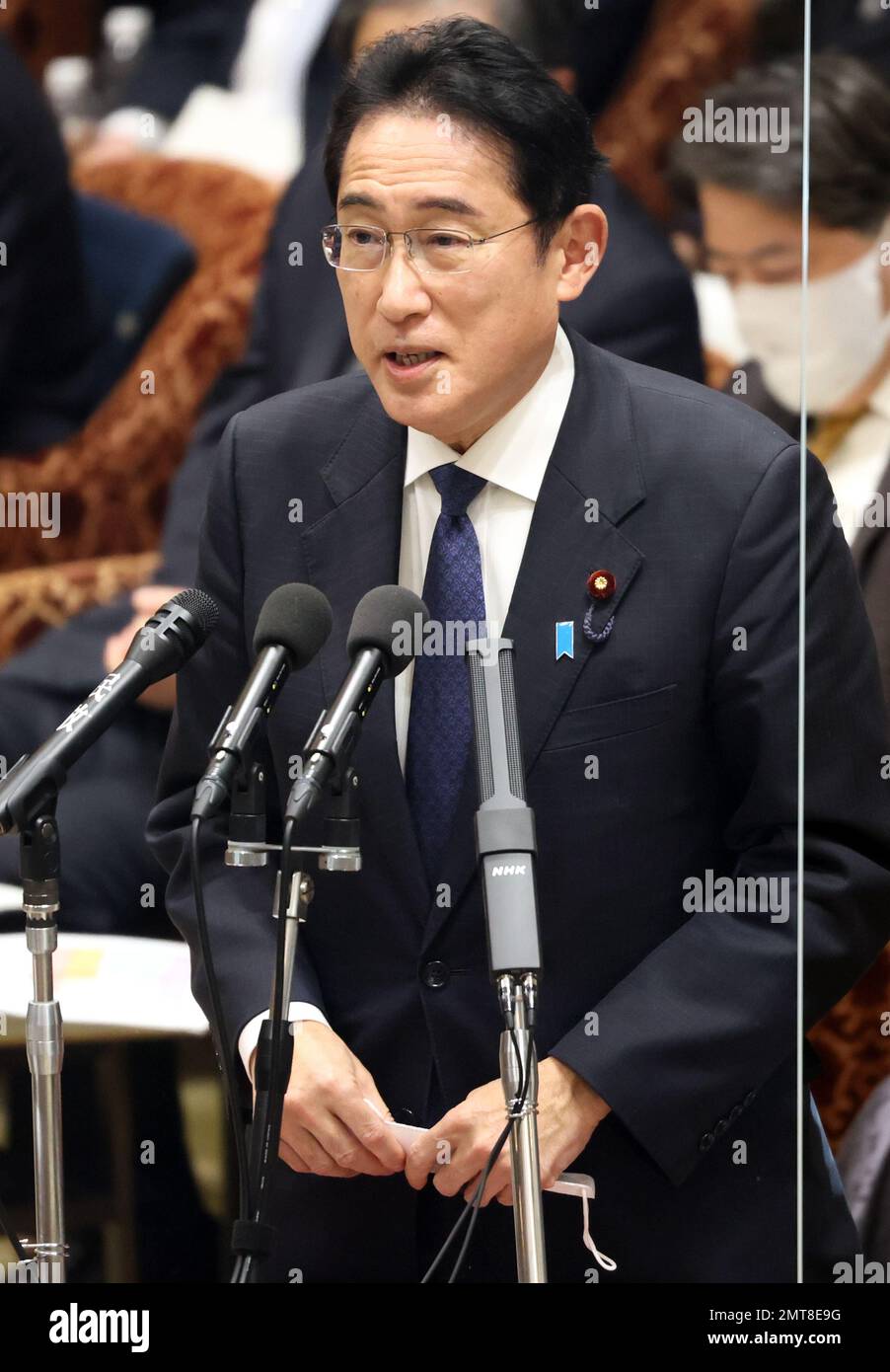 Tokyo, Japon. 1st févr. 2023. Le Premier ministre japonais Fumio Kishida répond à une question lors de la session du comité du budget de la Chambre basse, à la Diète nationale, à Tokyo, mercredi, 1 février 2023. Credit: Yoshio Tsunoda/AFLO/Alay Live News Banque D'Images