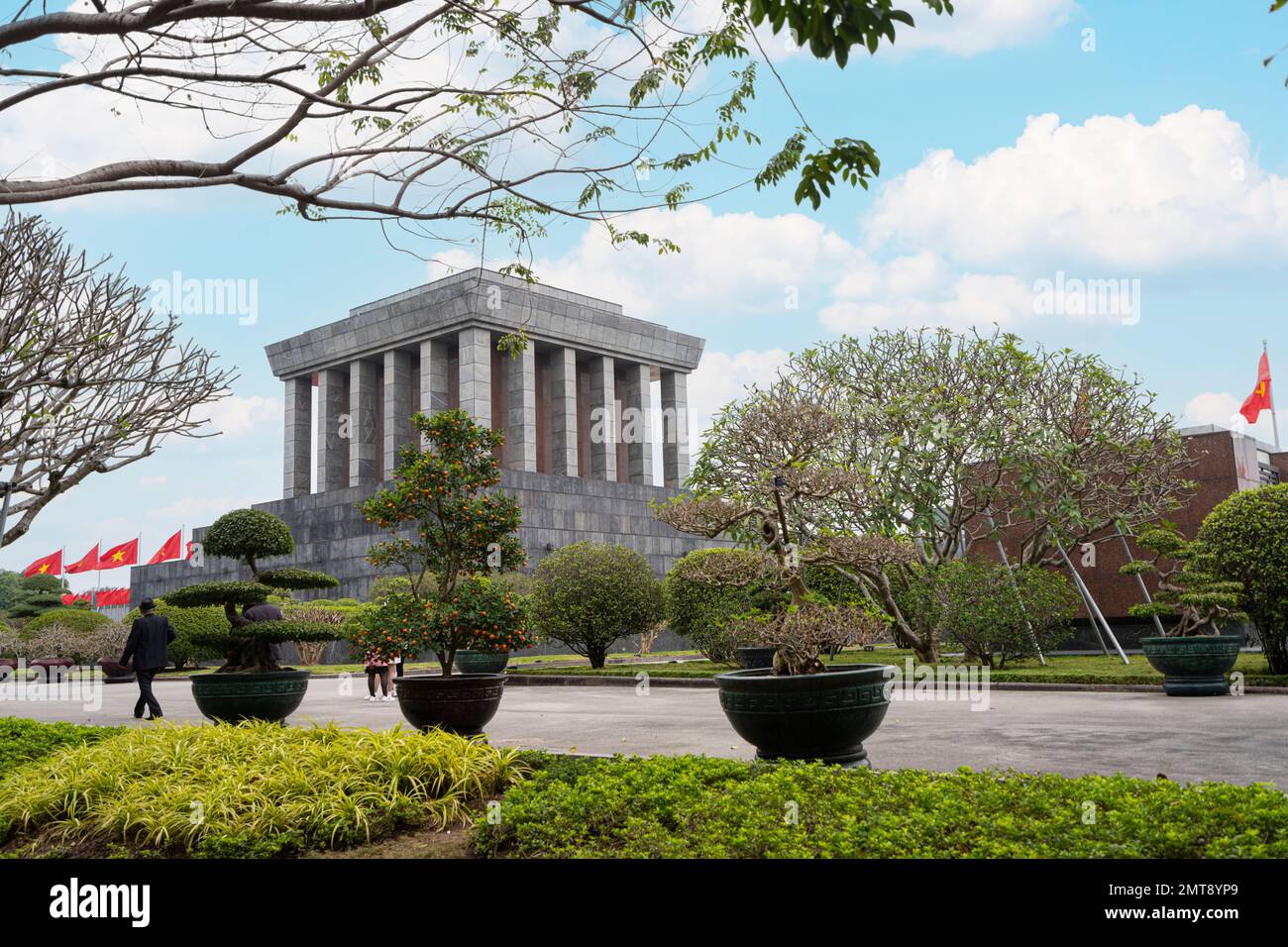 Hanoï, Vietnam, janvier 2023. Vue panoramique sur le mausolée de Ho Chi Minh dans le centre