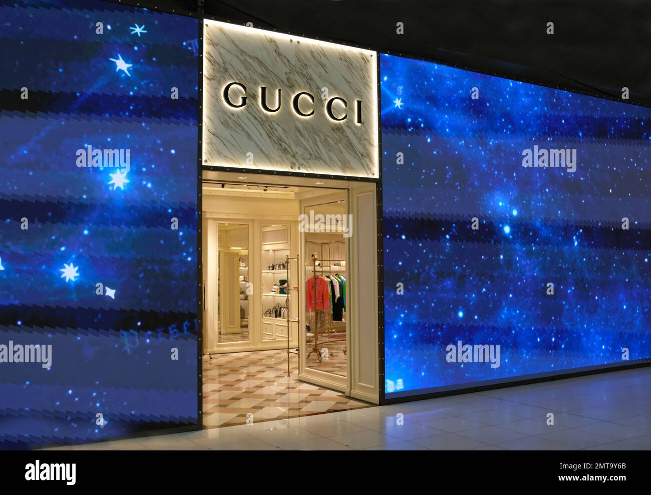 Boutique Gucci à l'aéroport Suvarnabhumi Bangkok, Thaïlande Banque D'Images