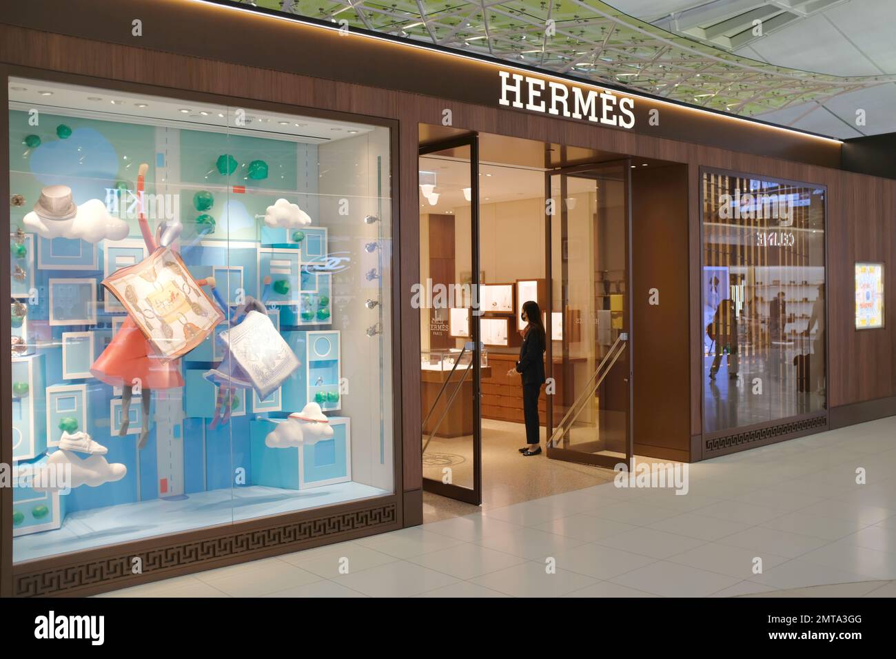 Boutique Hermes à l'aéroport Suvarnabhumi Bangkok, Thaïlande Banque D'Images