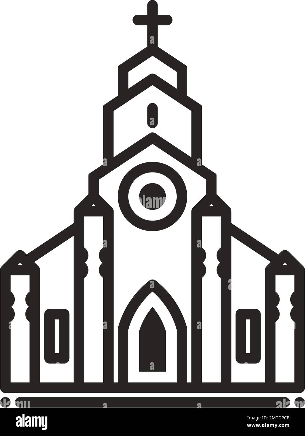 Modèle de logo d'illustration vectorielle d'icône d'église. Illustration de Vecteur