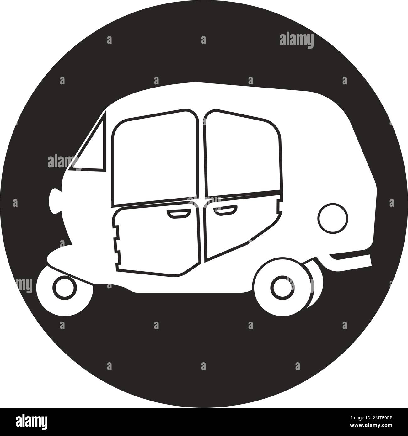 L'icône d'un pousse-pousse motorisé ou d'un transport en commun populaire dans la région asiatique Illustration de Vecteur