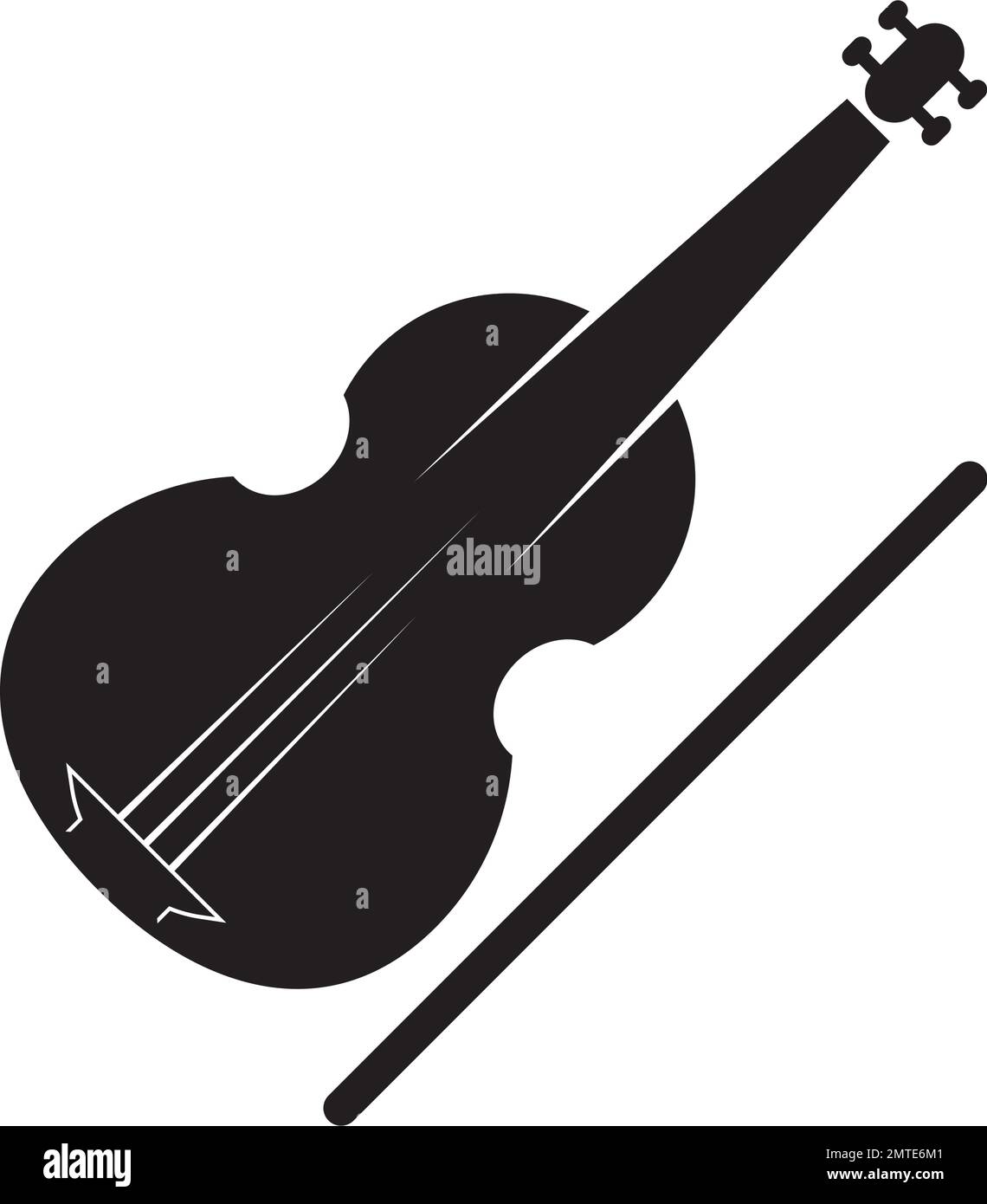 Modèle de logo d'illustration d'icône de vecteur pour violon. Illustration de Vecteur