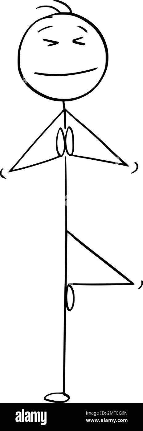 Personne en posture de yoga, Illustration de la figure de bâton de dessin vectoriel Illustration de Vecteur