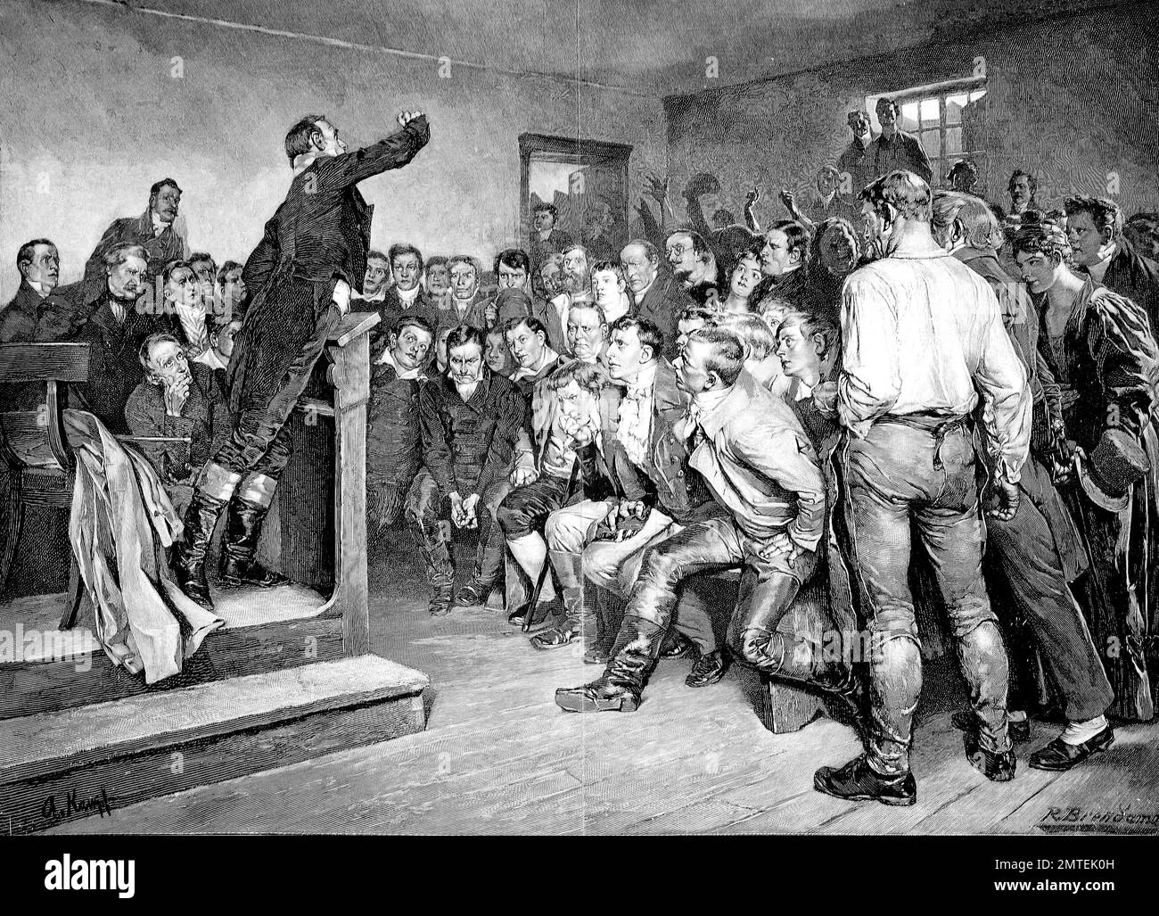 Le professeur Steffens enthousiasmé ses auditeurs pour la liberté guerre en 1812 Banque D'Images
