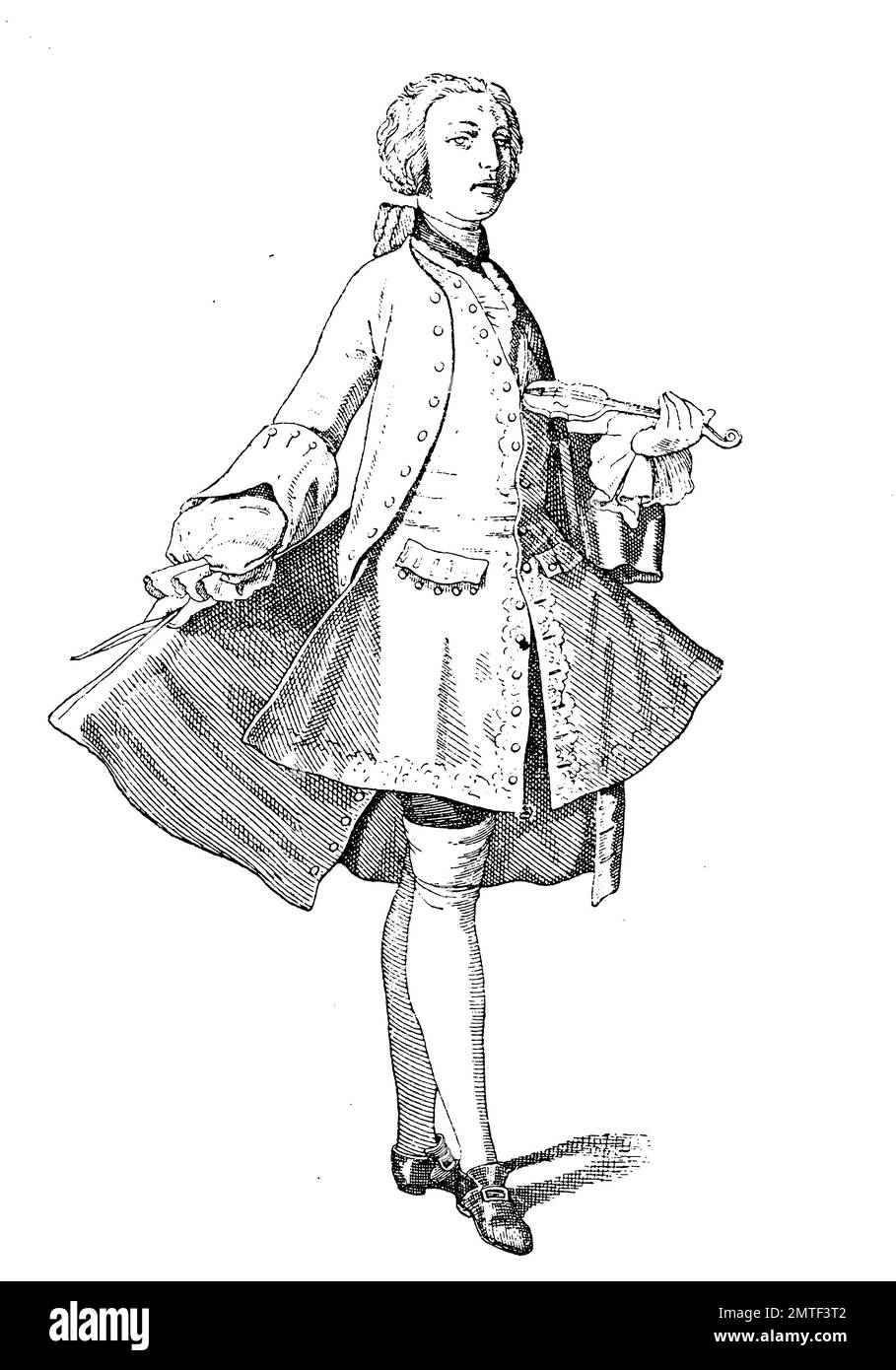 Professeur de danse avec costume, 1745, histoire de la mode, des costumes story Banque D'Images