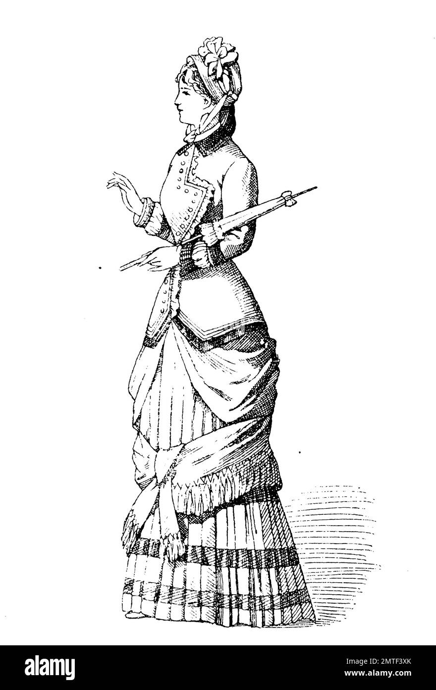 Dame de 1870, la France, l'histoire de la mode, des costumes story Banque D'Images