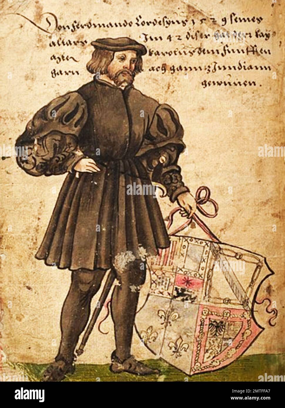 HERNÁN CORTES (1485-1547) l'espagnol conquérant dans une illustration contemporaine de l'artiste allemand Christoph Weiditz en 1529 Banque D'Images