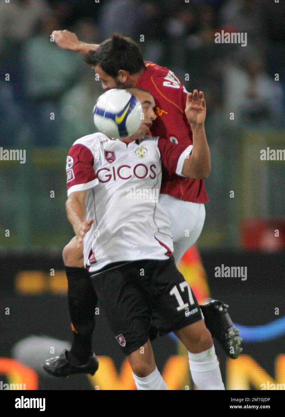 Joueurs Roma et Reggina pendant le match de la série Italienne de football A au stade olympique de Rome, Italie, 09-20-2008. Banque D'Images