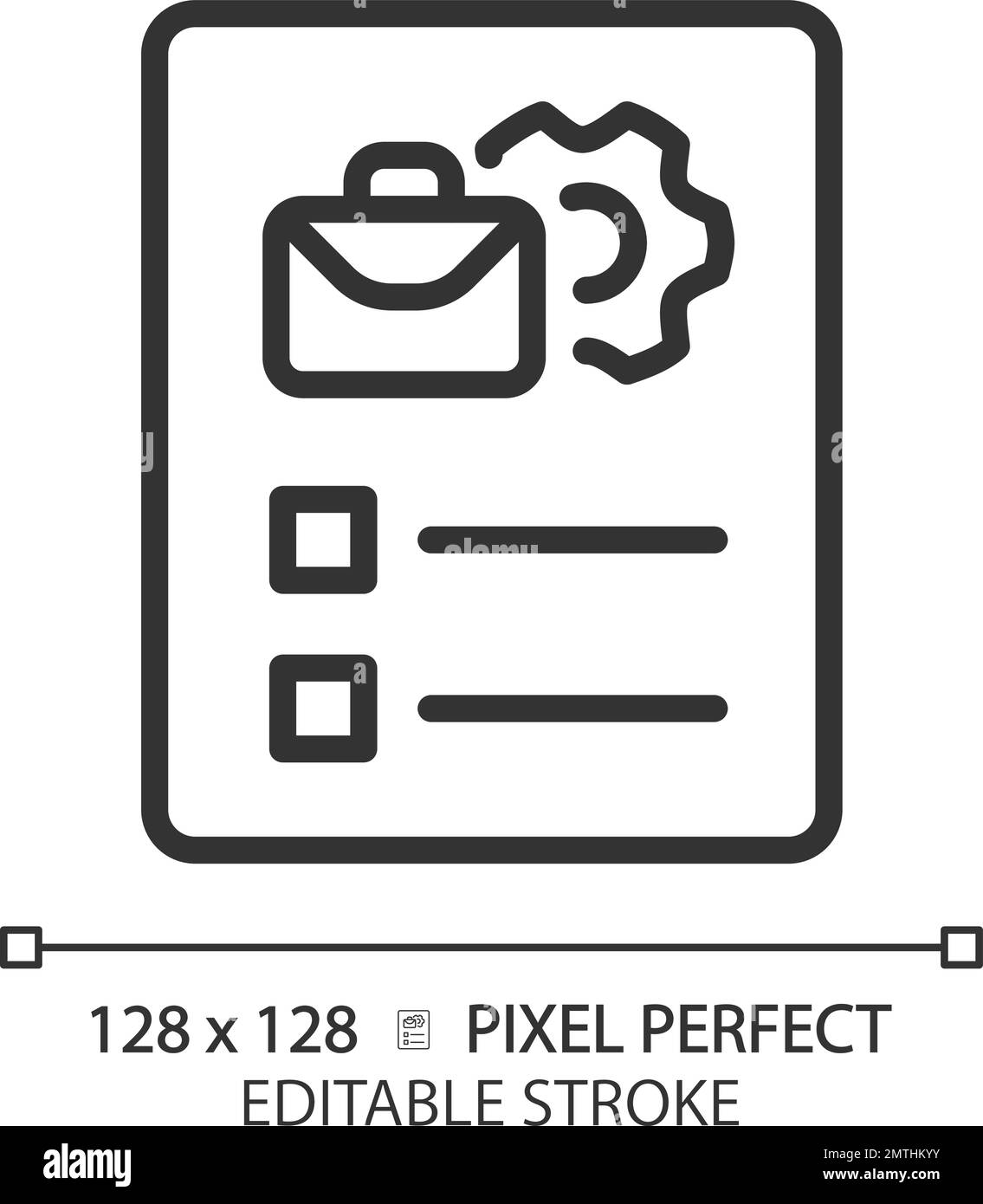 Description du travail pixel icône linéaire parfaite Illustration de Vecteur