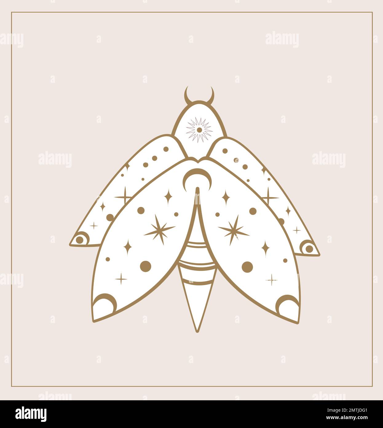 Vecteur sorcière magie de conception élément Night Fly Butterfly.Moth Insect.Sacred Geometry Doodle,sketch magicien Template.Witchcraft symbole illustration isola Banque D'Images