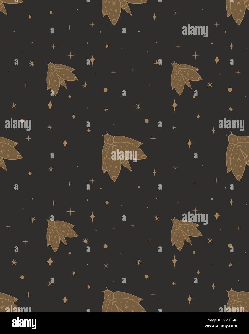 Motif noir sans couture vecteur sorcière magie design élément Night Fly Butterfly.Endless Print Moth Insect.Sacred Geometry Doodle,sketch Template.Witchcra Banque D'Images