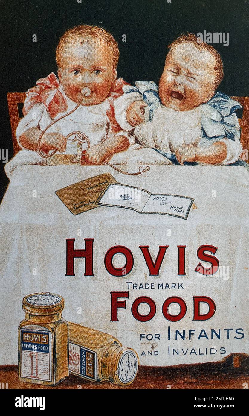 PUBLICITÉ HOVIS FOOD FOR INFANTS 1890 Banque D'Images